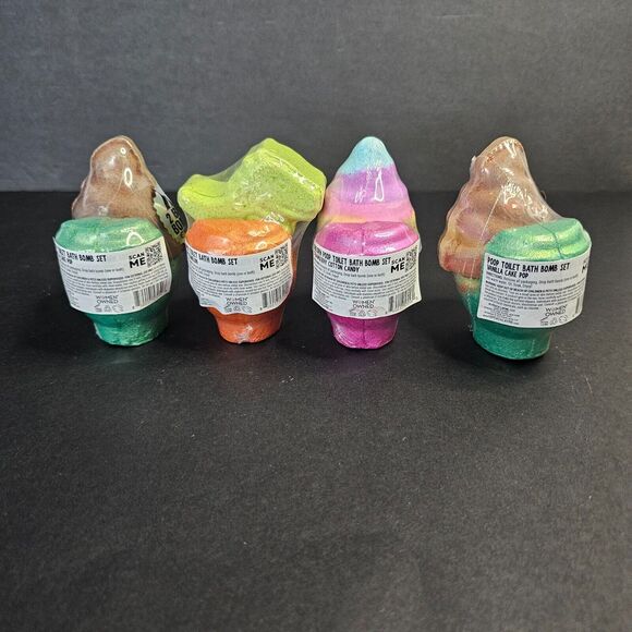 Toilet Poop Bath Bombs, Funny Personal Self Care Spa Items, Set of 4 - Picture 3 of 5